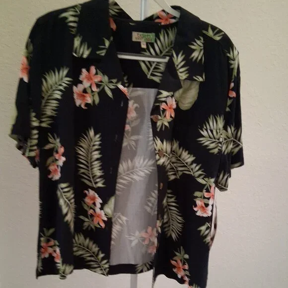 Tahiti Reef Club Vintage Hawaiian Tropical Jacket and Double Slit Dress Set - Picture 5 of 11